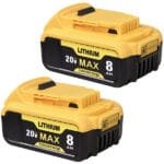 ovevevovel 2-Pack 8.0Ah Replace Battery for Dewalt